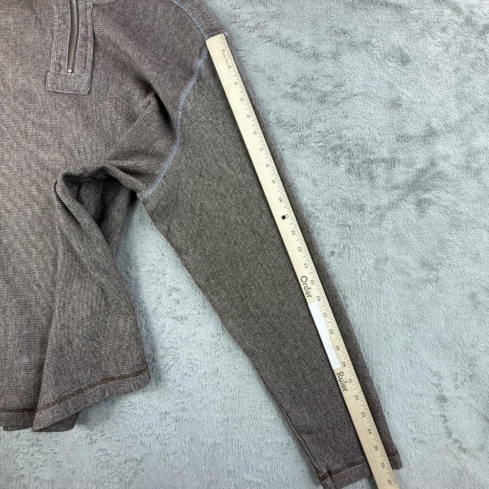 Carbon2Cobalt Sweater Mens Large Brown Quarter Zip Mock Neck Cotton Knit 144586 - Picture 7 of 14